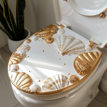 toilet seat with sea shells