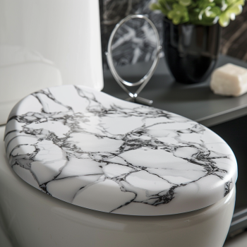 marble effect soft close toilet seat