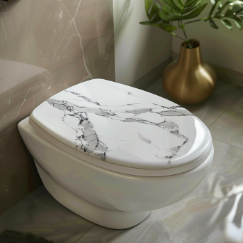 marble effect soft close toilet seat