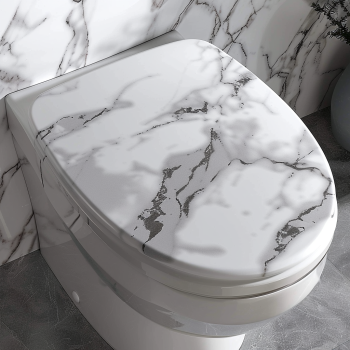 marble effect soft close toilet seat