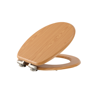 Log Feel Wood Grain MDF Toilet Seat With Soft-closing Metal Hinges LGMDHZ-2103