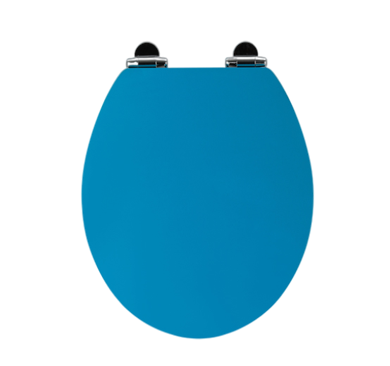 Indigo Blue MDF Toilet Seat with Chrome Plated Zinc Alloy Slow-closing Hinges LGMDHZ-2107