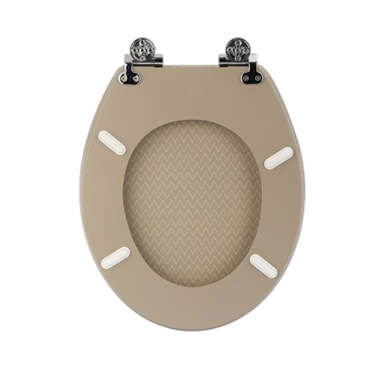 Wavy Line Pattern Earthy Toilet Seat, MDF Toilet Seat with Soft Closing Hinges LGMDHZ-2108