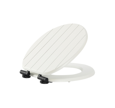 Embossed Striped Wooden Toilet Seat With Soft-closing Hinges LGMWHZ-2101