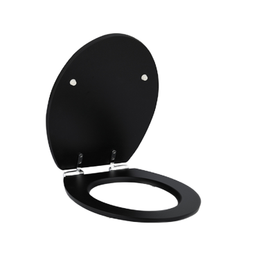 Elegant Black Pure Wooden Toilet Seat with Zinc Alloy Hinges LGMWHZ-2102