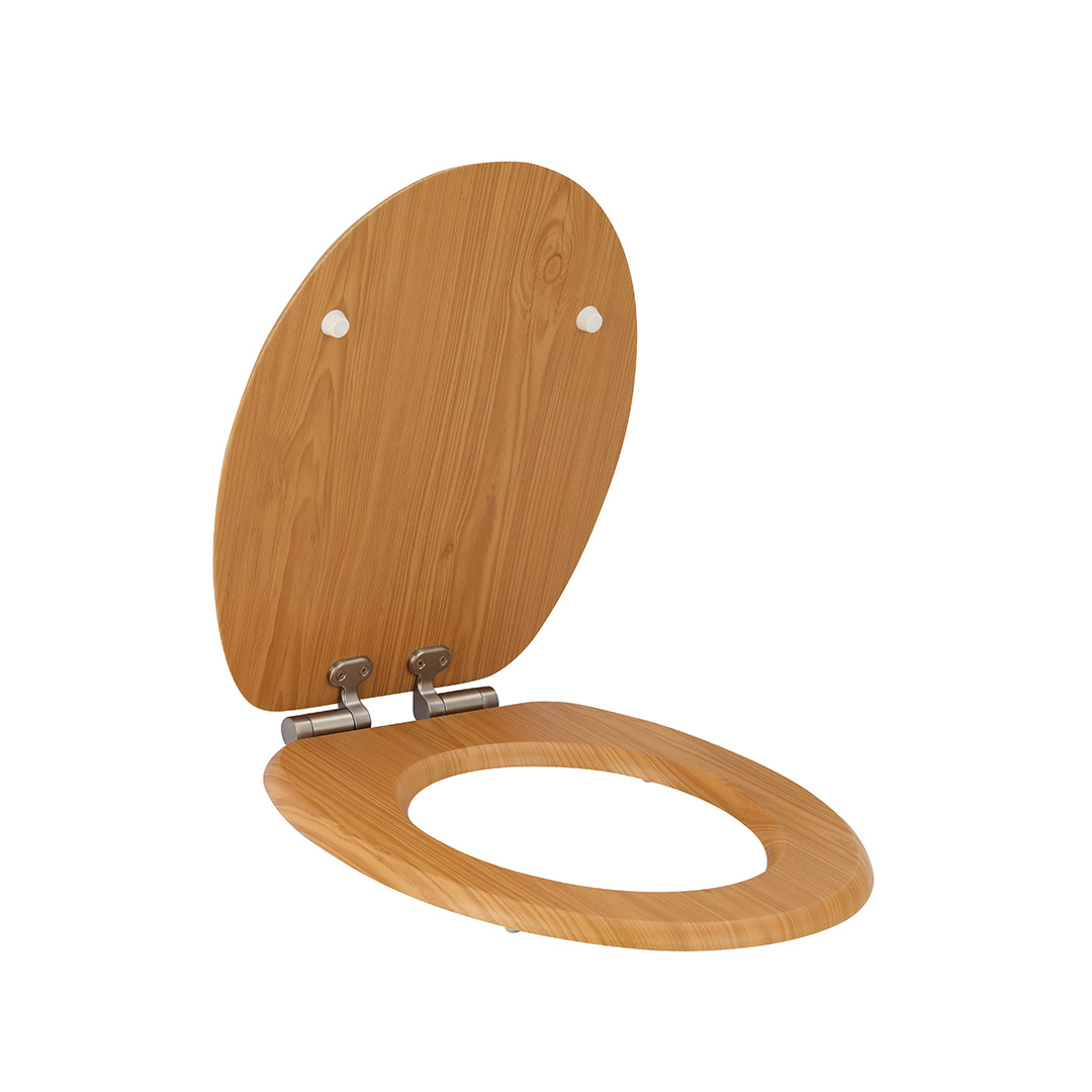 Brown Wood Toilet Seat