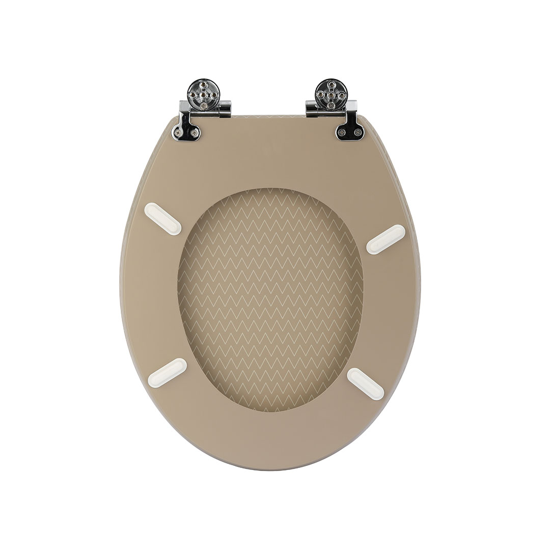 White Wood Round Toilet Seat
